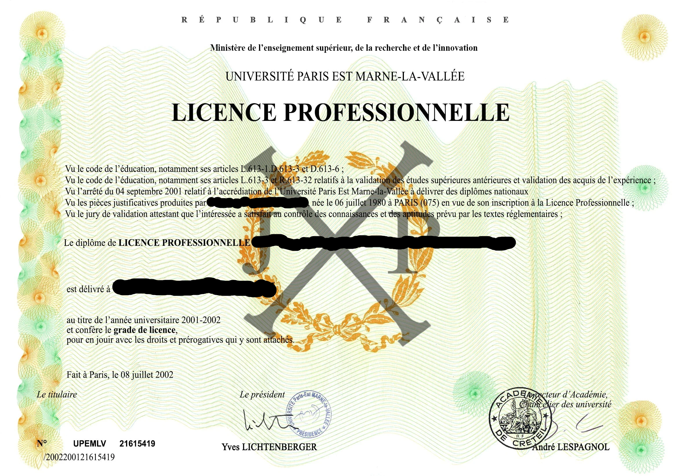 Diplôme 1